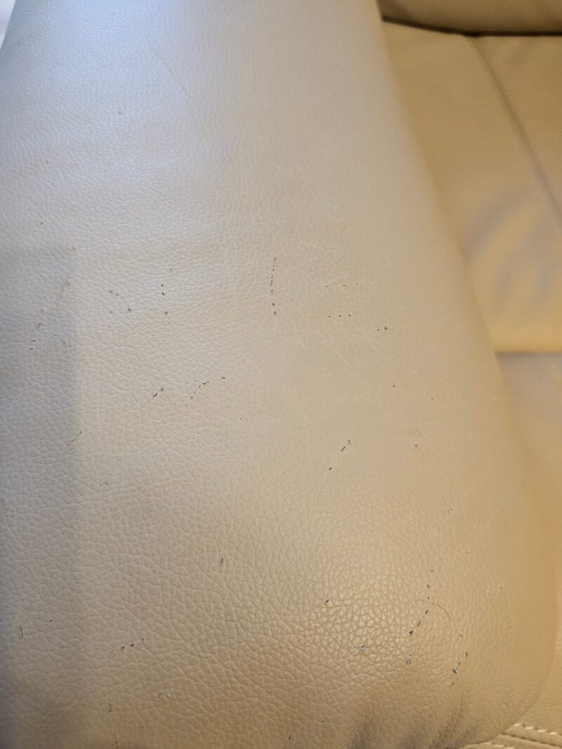 ニトリ　ソファ　N-シールド　猫　爪とぎ　リクライニング　爪痕